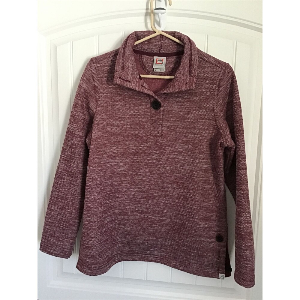EUC Avalanche Women's Burgundy 1/4 Button Pullover Fleece Sweater Size Medium